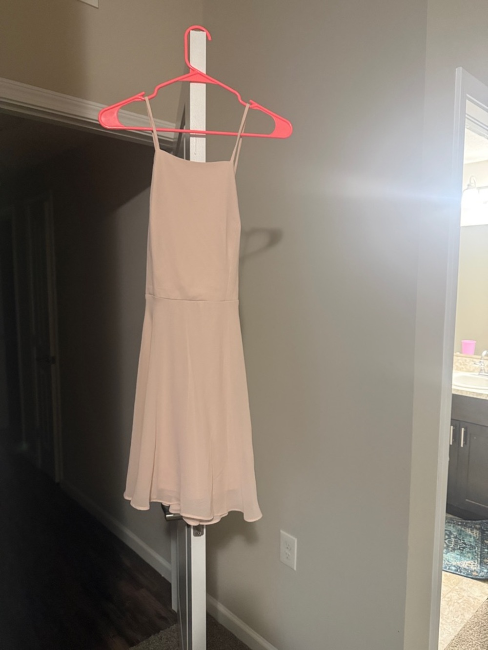 Lulu's Blush Pink Backless Spaghetti Strap Dress